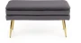 Ławka tapicerowana Velva 78 cm z funkcją pojemnika do przedpokoju popielaty/złoty