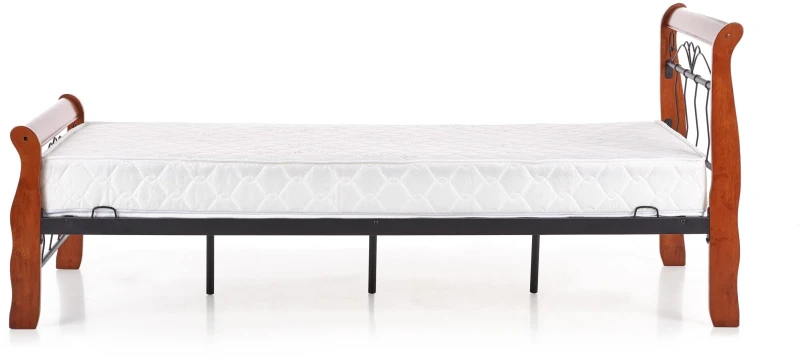 Łóżko drewniane Veronica 90x200 cm do pokoju młodzieżowego czereśnia antyczna/czarny