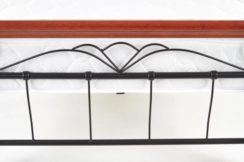 Łóżko drewniane Veronica 90x200 cm do pokoju młodzieżowego czereśnia antyczna/czarny