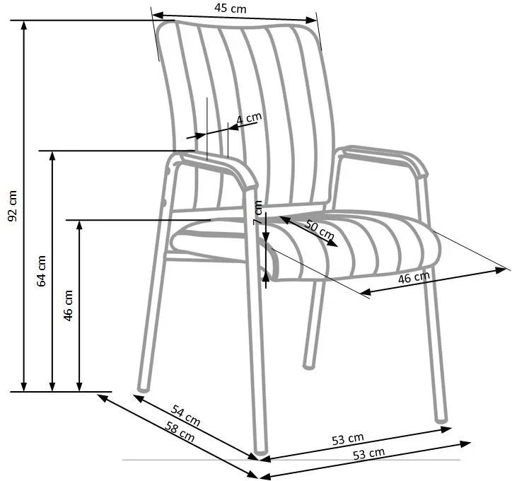 Fotel konferencyjny Vigor 53 cm nowoczesne krzesło z ekoskóry do biura czarny