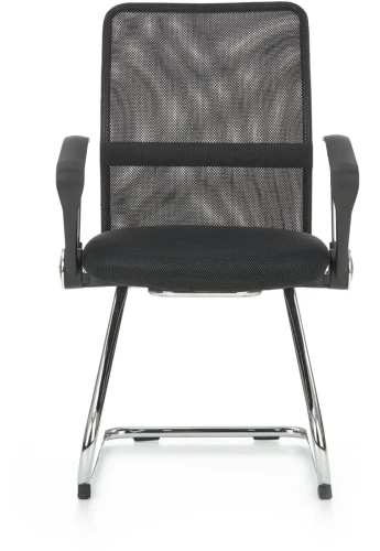 Fotel konferencyjny Vire Skid 58 cm z tkaniny membranowej do biura czarny