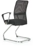 Fotel konferencyjny Vire Skid 58 cm z tkaniny membranowej do biura czarny