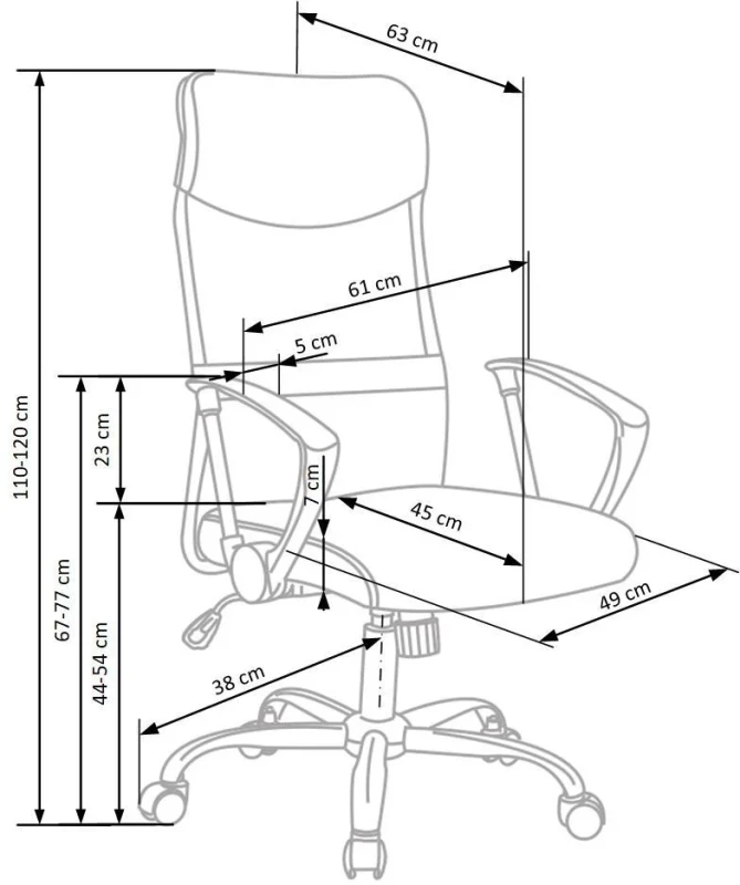 Fotel obrotowy Vire z mechanizmem TILT do biura tkanina membranowa biały