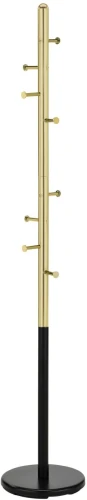 Wieszak na ubrania W68 stojący metalowy do przedpokoju czarny/złoty