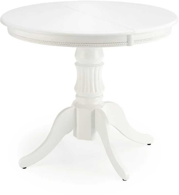 Stół rozkładany William 90-124 cm owalny 6-osobowy do jadalni biały