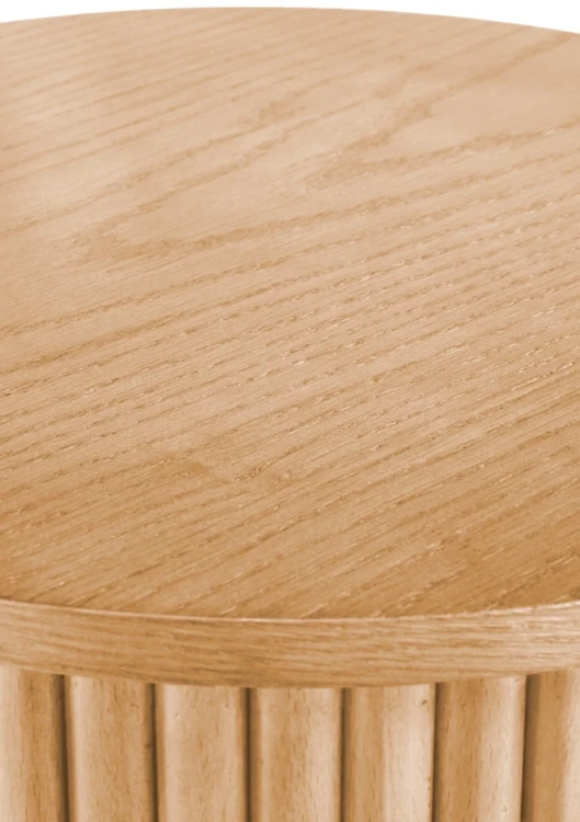 Stolik kawowy Woody-S 40 cm okrągły stelaż z litego drewna naturalny