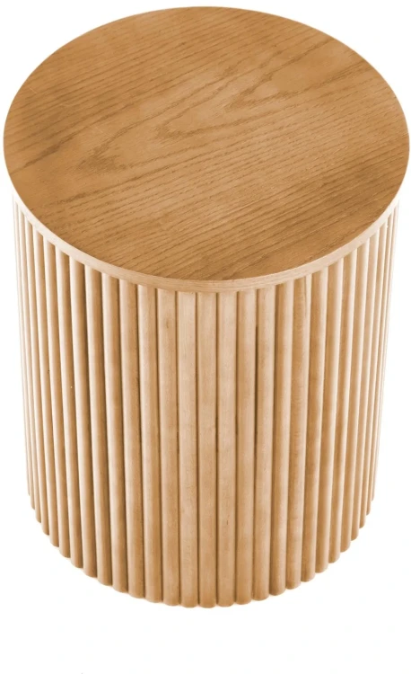 Stolik kawowy Woody-S 40 cm okrągły stelaż z litego drewna naturalny