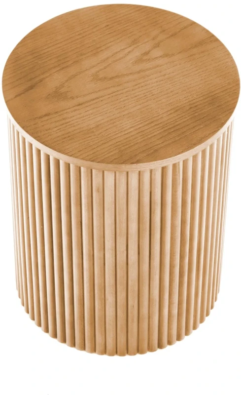 Stolik kawowy Woody-S 40 cm okrągły stelaż z litego drewna naturalny