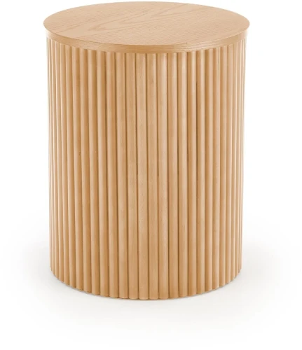 Stolik kawowy Woody-S 40 cm okrągły stelaż z litego drewna naturalny