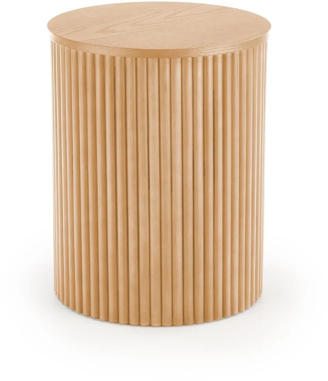 Stolik kawowy Woody-S 40 cm okrągły stelaż z litego drewna naturalny