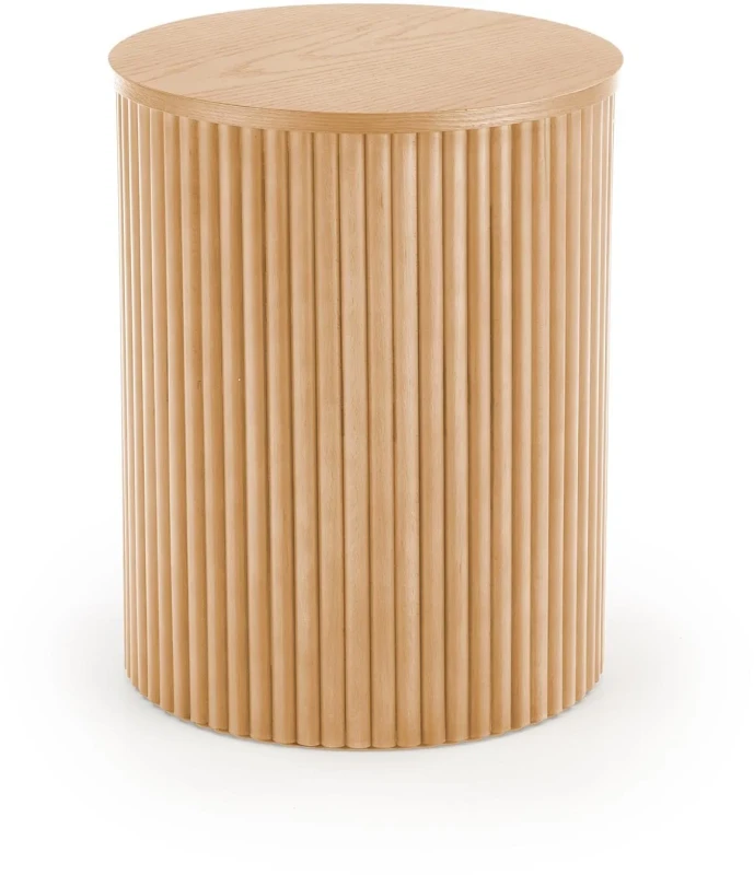 Stolik kawowy Woody-S 40 cm okrągły stelaż z litego drewna naturalny