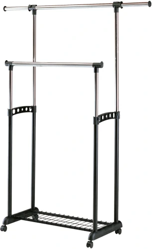 Wieszak na ubrania WU11 90-142 cm stojący metalowy do garderoby czarny