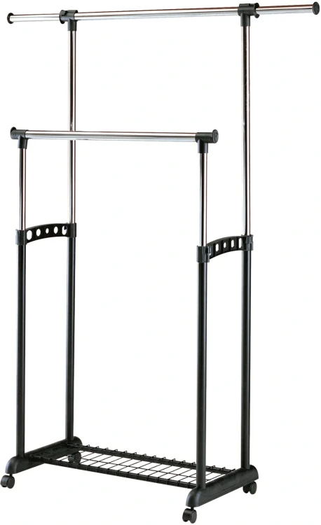 Wieszak na ubrania WU11 90-142 cm stojący metalowy do garderoby czarny