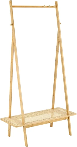 Wieszak na ubrania WU33 68 cm stojący z drewna do garderoby naturalny