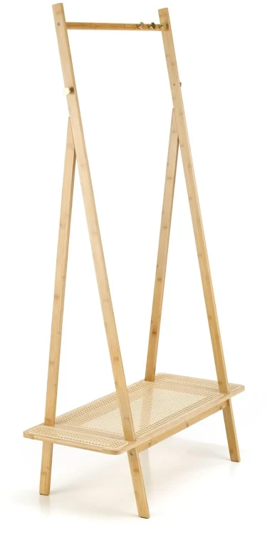 Wieszak na ubrania WU33 68 cm stojący z drewna do garderoby naturalny