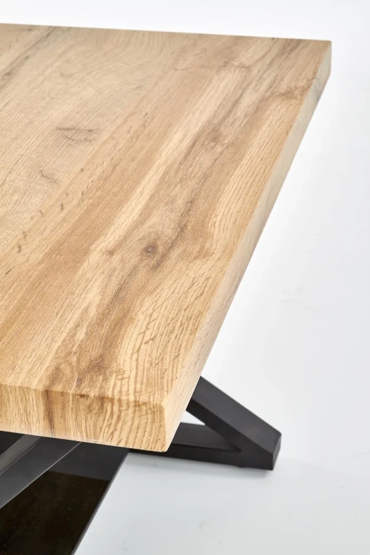 Ława stolik kawowy Xena Kwwadrat 60 cm z półką czarny / dąb naturalny