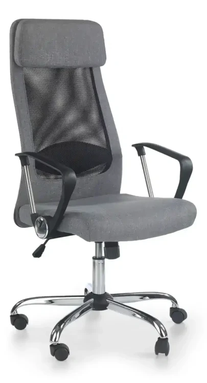 Fotel obrotowy Zoom z mechanizmem TILT do biura tkanina popiel/czarny