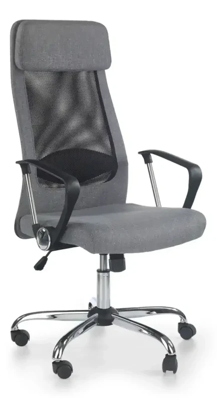 Fotel obrotowy Zoom z mechanizmem TILT do biura tkanina popiel/czarny