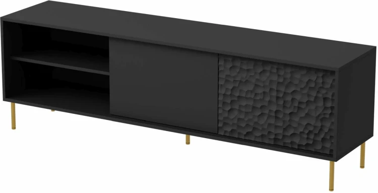 Szafka stolik pod telewizor Bullet RTV-1 180 cm czarny mat ze złotymi nogami