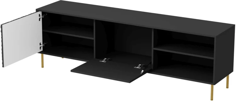 Szafka stolik pod telewizor Bullet RTV-1 180 cm czarny mat ze złotymi nogami