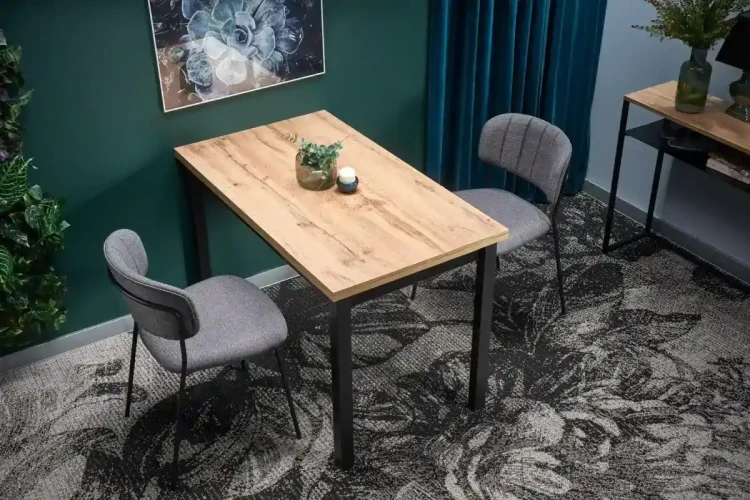 Stół Cobalt 120 cm w stylu loftowym do jadalni dąb wotan/czarny