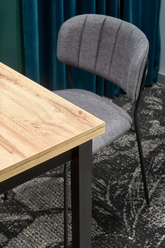 Stół Cobalt 120 cm w stylu loftowym do jadalni dąb wotan/czarny