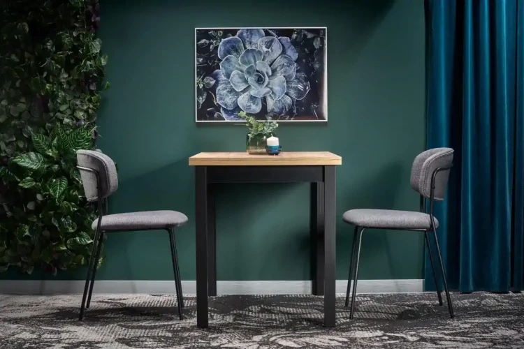 Stół Cobalt 120 cm w stylu loftowym do jadalni dąb wotan/czarny