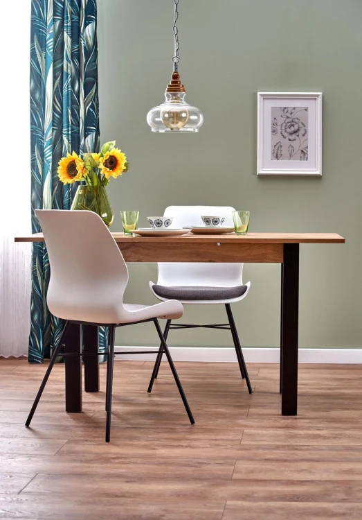 Stół rozkładany Gino 100-135 cm prostokątny do jadalni dąb wotan/czarny