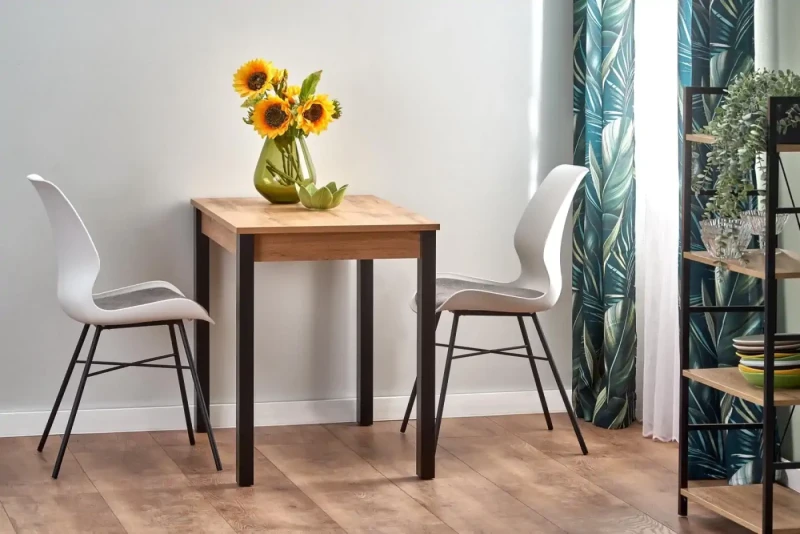 Stół rozkładany Gino 100-135 cm prostokątny do jadalni dąb wotan/czarny