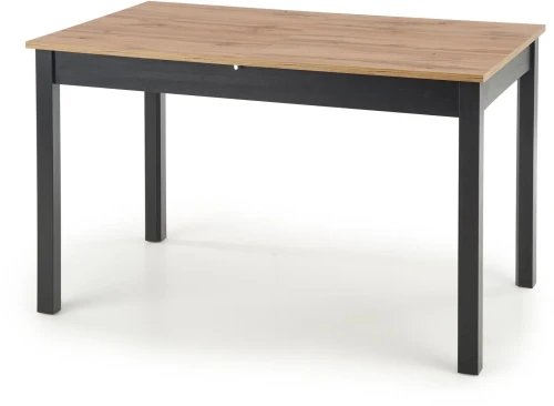 Stół rozkładany Greg 124-168 cm prostokątny do jadalni dąb wotan/czarny