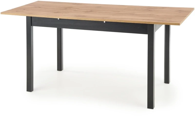 Stół rozkładany Greg 124-168 cm prostokątny do jadalni dąb wotan/czarny