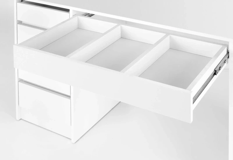 Toaletka Hollywood XL 120 cm z lustrem oświetlenie LED do sypialni biały