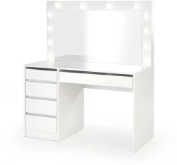 Toaletka Hollywood XL 120 cm z lustrem oświetlenie LED do sypialni biały