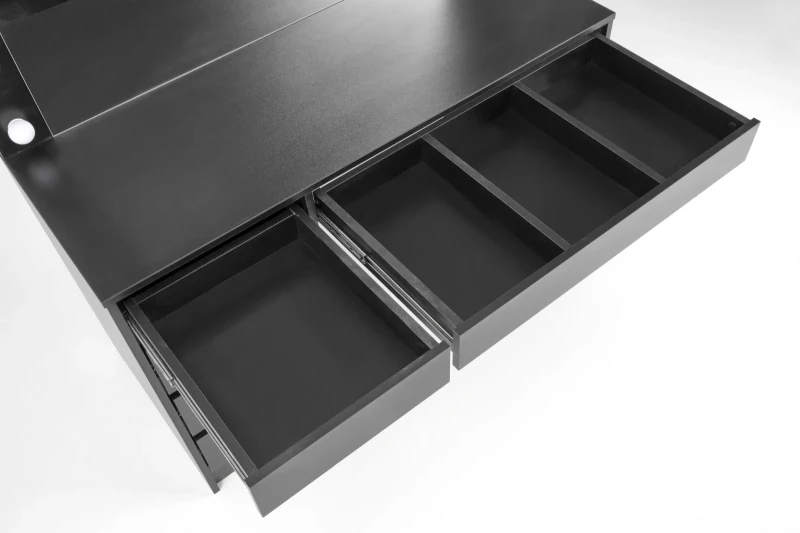 Toaletka Hollywood XL 120 cm z lustrem oświetlenie LED do sypialni czarny