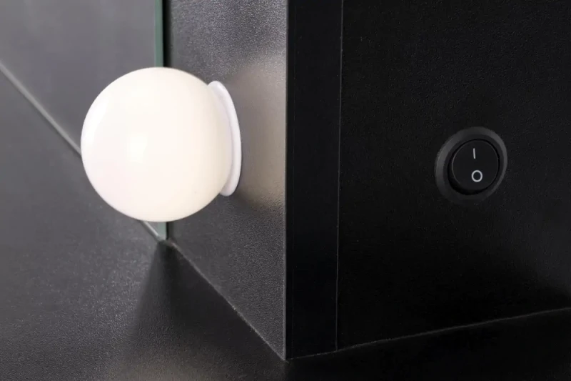 Toaletka Hollywood XL 120 cm z lustrem oświetlenie LED do sypialni czarny