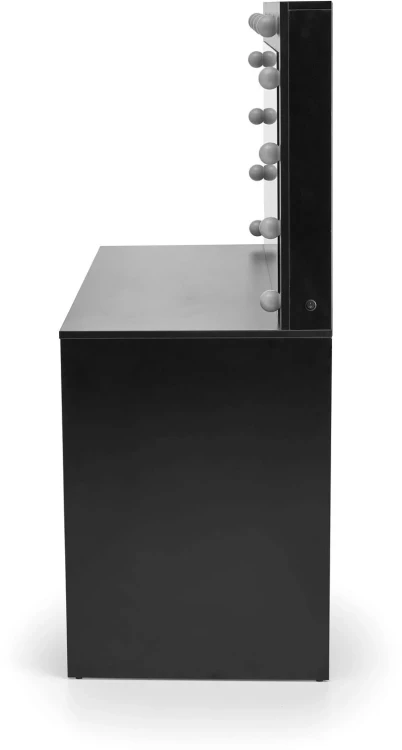Toaletka Hollywood XL 120 cm z lustrem oświetlenie LED do sypialni czarny