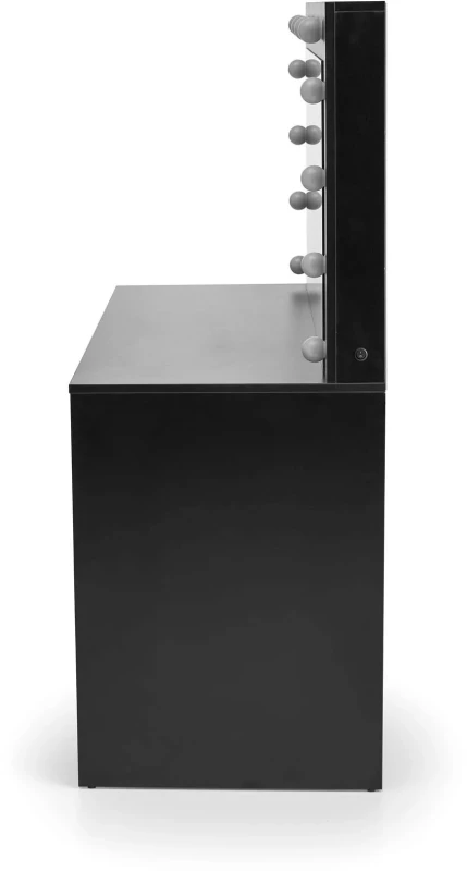 Toaletka Hollywood XL 120 cm z lustrem oświetlenie LED do sypialni czarny