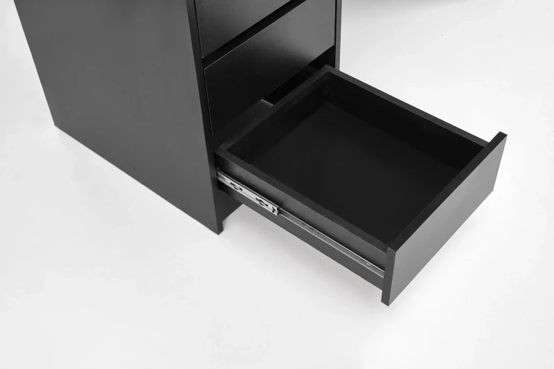 Toaletka Hollywood XL 120 cm z lustrem oświetlenie LED do sypialni czarny