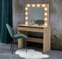 Toaletka Hollywood 94 cm z lustrem oświetlenie LED do sypialni dąb artisan
