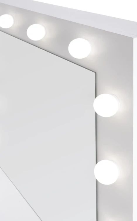 Toaletka Hollywood 94 cm z lustrem oświetlenie LED do sypialni biały