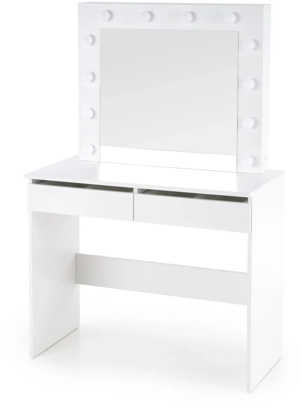 Toaletka Hollywood 94 cm z lustrem oświetlenie LED do sypialni biały