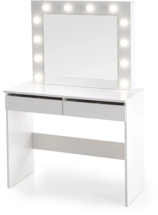 Toaletka Hollywood 94 cm z lustrem oświetlenie LED do sypialni biały