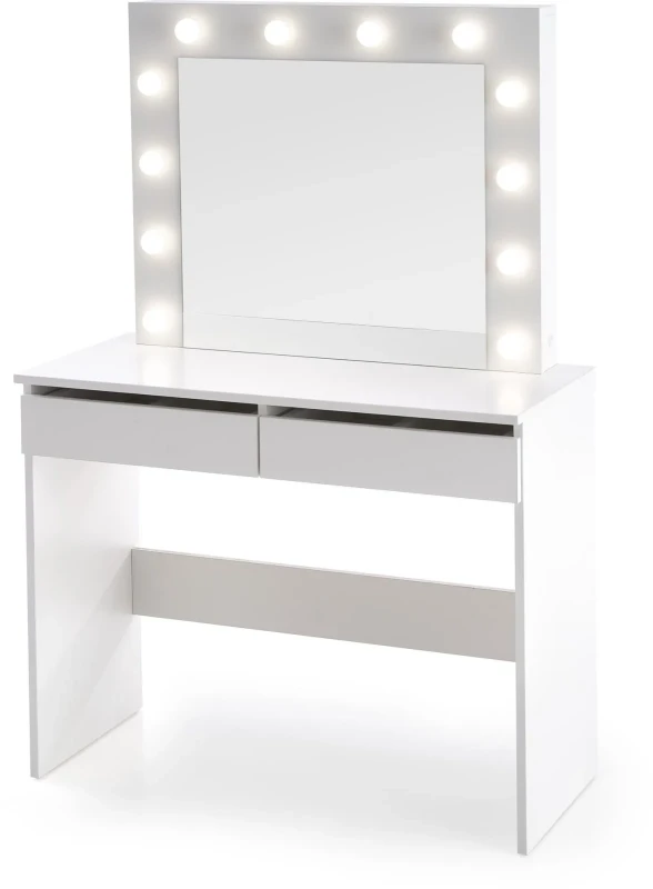 Toaletka Hollywood 94 cm z lustrem oświetlenie LED do sypialni biały