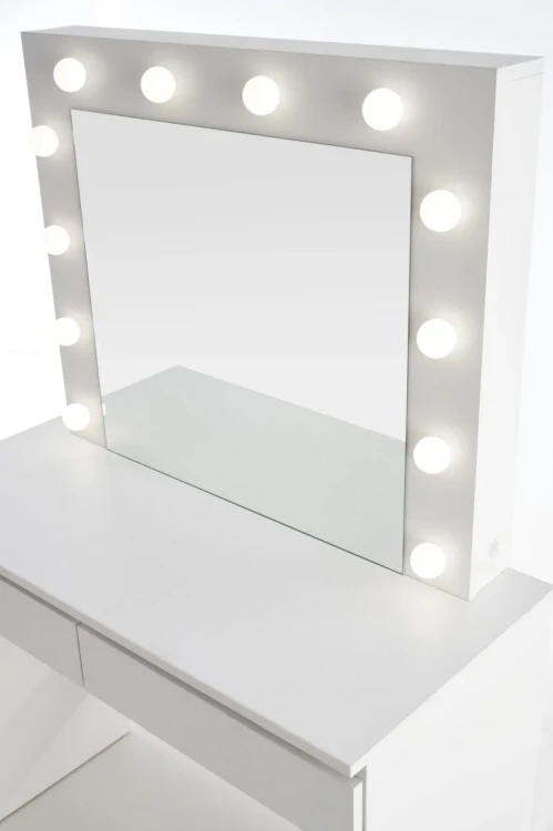 Toaletka Hollywood 94 cm z lustrem oświetlenie LED do sypialni biały