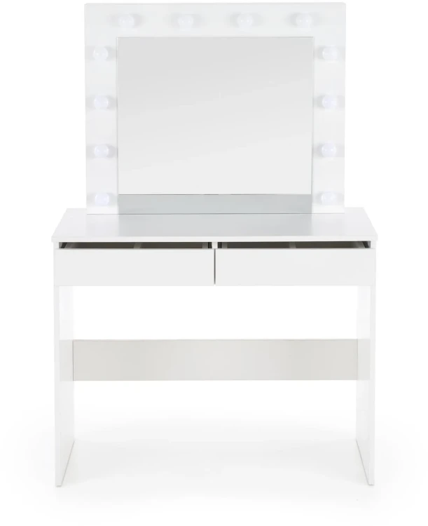 Toaletka Hollywood 94 cm z lustrem oświetlenie LED do sypialni biały