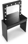 Toaletka Hollywood 94 cm z lustrem oświetlenie LED do sypialni czarny