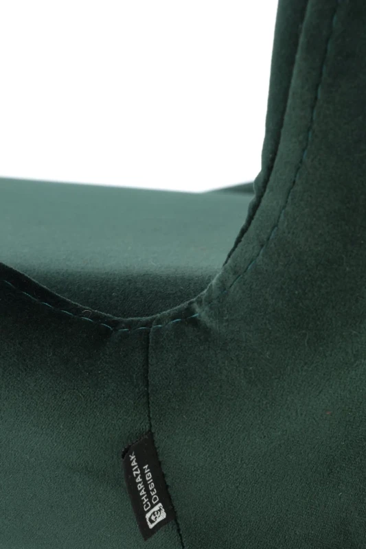 Krzesło tapicerowane K-454 na metalowym stelażu do salonu czarny/ciemny zielony