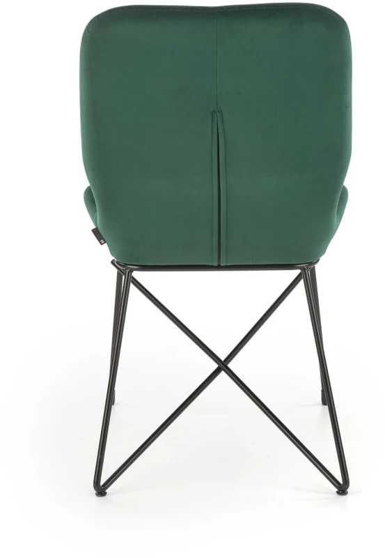 Krzesło tapicerowane K-454 na metalowym stelażu do salonu czarny/ciemny zielony