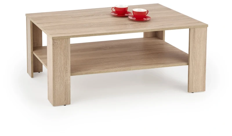 Stolik kawowy Kwadro 110 cm z dolną półką do salonu dąb sonoma