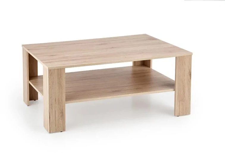 Stolik kawowy Kwadro 110 cm z dolną półką do salonu dąb wotan